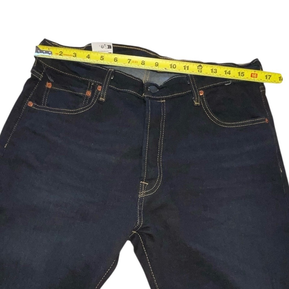 New Levi's Men's 501 Original Button Fly Jeans Size 36x32 Straight Dark Wash - Picture 3 of 13